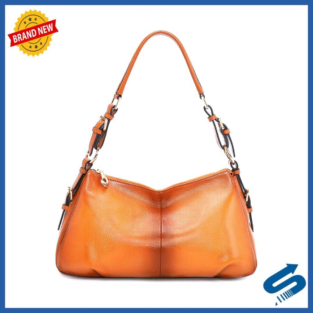 Soft Leather Hobo Handbag Top Handle Shoulder Purse Vintage Style